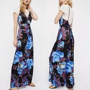 Free People Sz 4 Floral Side Tie Jumpsuit